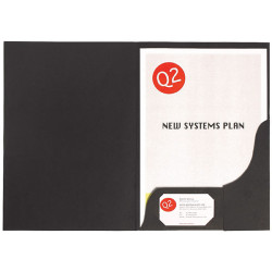 PRESENTATION FOLDERS LEATHERGRAIN 20PK BLACK A4