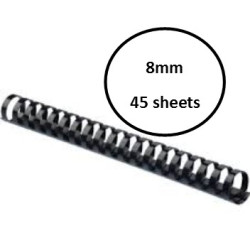 IBIND BLACK 8MM PLASTIC BINDING COMBS