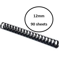 BLACK 12MM PLASTIC BINDING COMBS