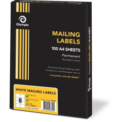 MAILING LABELS 8 UP WHITE 99.1 X 67.7MM MAILING LABELS 8 UP WHITE 99.1 X 67.7MM
