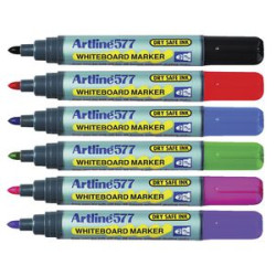 ASSORTED ARTLINE 577 WHITEBOARD MARKER 2MM BULLET WALLET 6.