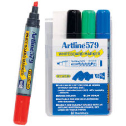 ASSORTED ARTLINE 579 WHITEBOARD MARKER 2 - 5MM CHISEL WALLET 4.