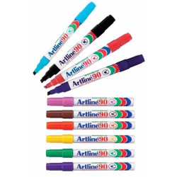 ASSORTED ARTLINE 90 PERMANENT MARKER CHISEL BOX 12.