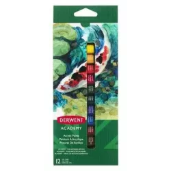 DERWENT® ACADEMY ACRYLIC PAINT 12ML PK12