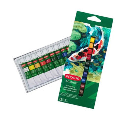 DERWENT ACADEMY ACRYLIC PAINT 12ML PK12 DERWENT ACADEMY ACRYLIC PAINT 12ML PK12