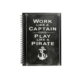 PROFILE A5  'WORK LIKE A CAPTAIN' 160PG HARDCOVER SPIRAL NOTEBOOK