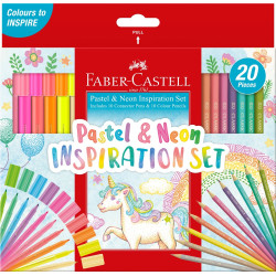 NEON PENCILS & MARKERS ART INSPIRATION  SET FABER CASTELL PK20