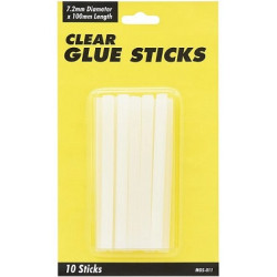 Clear Hot Melt Sticks 7.2mm – Card of 10 Sticks UHU