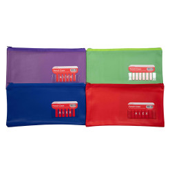 SCHOOLPRO PENCIL CASE  340X170MM NAME MEDIUM ASST