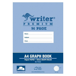 96 PAGE 10MM GRAPH BOOK A4 HAT WRITER