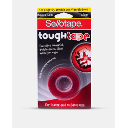 TOUGH TAPE 19MMX1.5M CLEAR TAPE MOUNTING SELLOTAPE