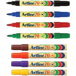 ASSORTED ARTLINE 70 PERMANENT MARKER 1.5MM BULLET BOX 12.