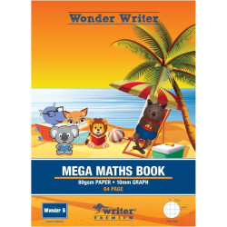64 PAGE MEGA MATHS BOOK 10MM GRID
