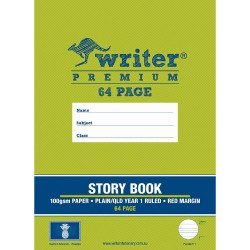 (PINEAPPLE) STORY BOOK 330X245MM 64PG TOP PLAIN/BOTTOM QLD YEAR 1 RULED WITH MARGIN 24MM DOTTED THIRD (PINEAPPLE) STORY BOOK 330X245MM 64PG TOP PLAIN/BOTTOM QLD YEAR 1 RULED WITH MARGIN 24MM DOTTED THIRD