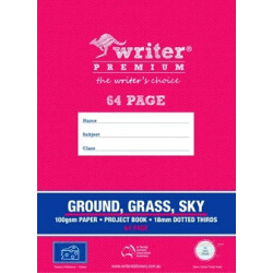 PROJECT BOOK 64PG GROUND/GRASS/SKY PLAIN/18MM DOTTED THIRDS 330X240MM CHEESE