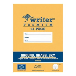 PROJECT BOOK 64PG GROUND/GRASS/SKY PLAIN/24MM DOTTED THIRDS 330X240MM CRACKERS