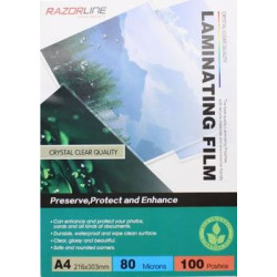 A4 LAMINATING POUCHES 80 MIC PK 100