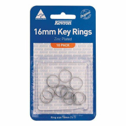 16MM KEY RINGS - NO TAGS PK10