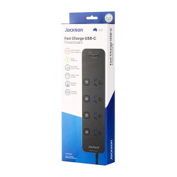 FAST CHARGE USB-C POWERBOARD - SWITCHED 4 OUTLET JACKSON