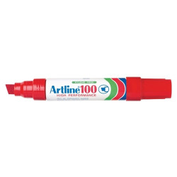 RED ARTLINE 100 JUMBO PERMANENT MARKER 7.5 - 12MM CHISEL EACH.