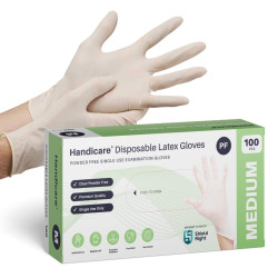 MEDIUM LATEX POWDER FREE EXAM GLOVES BOX 100