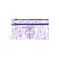 DREAMCATCHER HORSE PENCIL CASE SPENCIL 325X170 2 ZIP  LINED INSIDE NAME LABEL FITS 30CM RULER