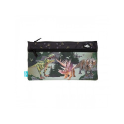 DINOSAUR DISCOVERY PENCIL CASE SPENCIL 325X170 2 ZIP  LINED INSIDE NAME LABEL FITS 30CM RULER