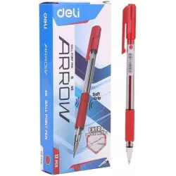 DELI Retractable Ball Point Pen Red Box